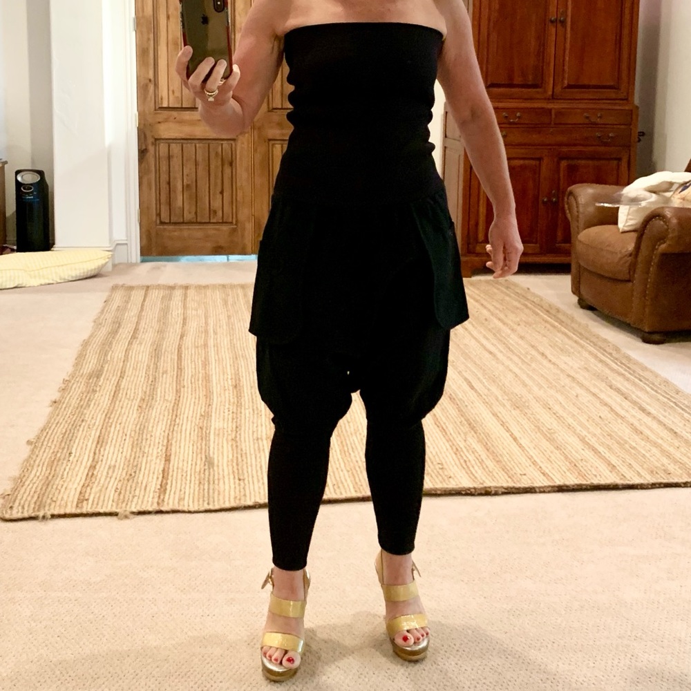 Super Fun Strapless Black, Fitted Top Jumpsuit. - image 7